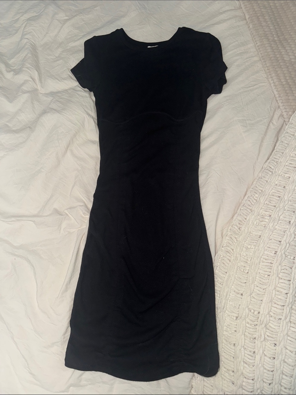 Garage Classic Black Short-Sleeve Bodycon Dress